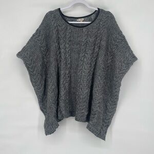 Cremiuex wool alpaca poncho gray sweater